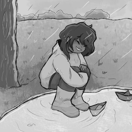 Al mal tiempo buena cara - Ilustración Monocromatica